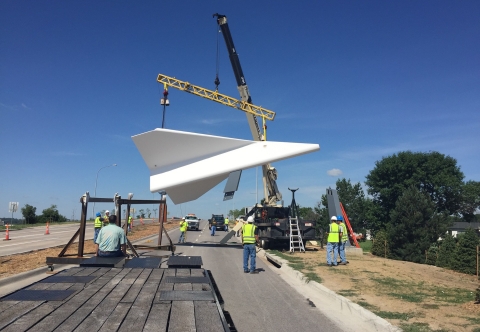 Plane being installed